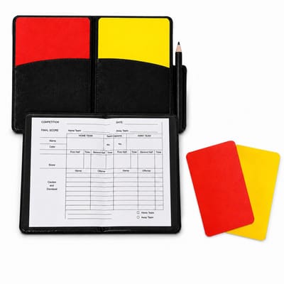 Consumerce® Scheidsrechter Kaarten En Boekje Voor Voetbal – Scheidsrechterset – Accessoires – Rode En Gele Kaart – Scheidsrechterkaarten – Sport – Buitenspelen – Kinderen en Volwassenen