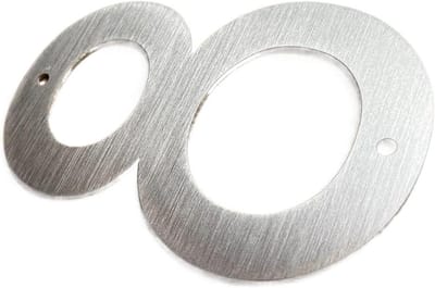 Huisnummer - Adresbord Deur - Huis Identificatie - Drijvend Ontwerp - 127 mm - Zilver