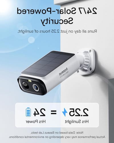 Bewakingscamera voor buiten - Draadloze camera - Continue bewaking - Zonne-energie aangedreven - 2 stuks - Wit