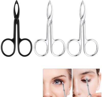 3-delige - Wenkbrauwpincet - Schaargreeppincet - Voor pruikenepilator Gezichtsverzorging - Zilver, Zwart 8,4 cm