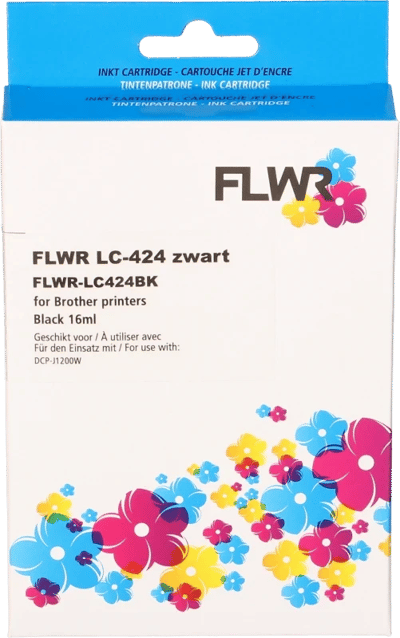 FLWR - Cartridges / Brother LC-424 / zwart / Geschikt voor Brother