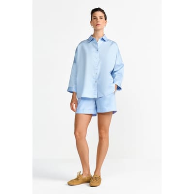 Rich & Royal Cotton Shorts Skyway Blue Size: 36 | Shorts Outlet | Dames | Blauw