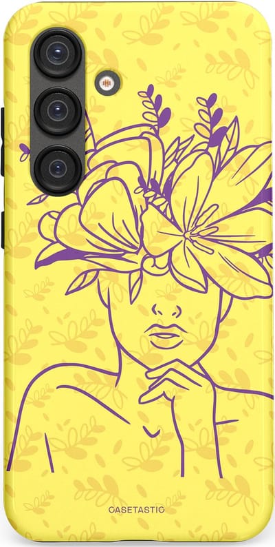 Casetastic hoesje geschikt voor Samsung Galaxy S25 - Dubbellaagse bescherming - Floral Essence - Fashion Case - Goud Beige