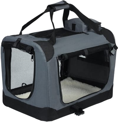 Vihes Hond/Kat Draagtas - Grijs - Buiten - Tentdrager - 60x42x42cm - Polyester - Medium Size - Met Rits - Wasbaar - 12KG