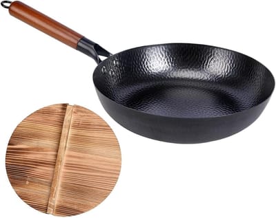 Koekenpan - Koekenpan met deksel - Koken en bakken - Antiaanbaklaag - 28 cm - Zwart