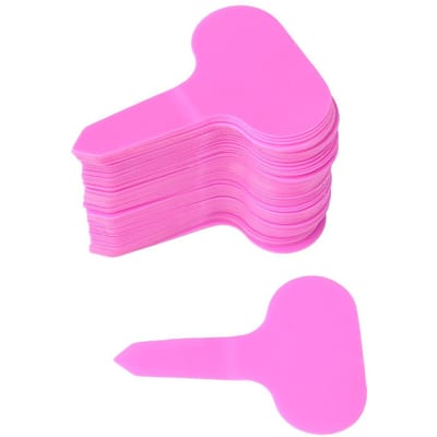 100 stuks Tuinetiketten Plastic Plant T-vormige Etiketten Markers Kwekerij Tuinetiketten Ornamenten Garder De pink