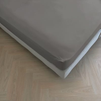 Kayori Puro Hoeslaken Katoen Perkal - 90x210-220cm - Matrasdikte 35 cm - Hotelkwaliteit - Warmgrijs