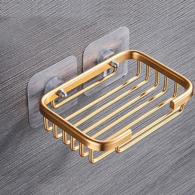 Boorvrije zeepbakhouder Wandgemonteerde opbergrekhouder Holle zeepsponsbak Badkameraccessoires goud
