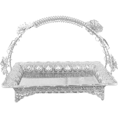 Panier à collations aux fruits de style classique européen en métal doré et argenté à une seule couche, polyvalent pour le salon, idée cadeau
