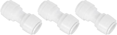 3 Pack Push Couplings 3/8" OD x 3/8" OD Verbindingen voor Lucht- en Waterleidingen, Snelle Koppeling, Kunststof, Rechte Fitting voor Waterfiltersysteem