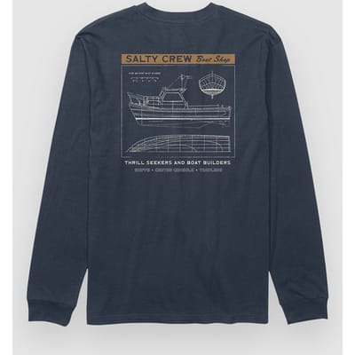 Salty Crew Boat Shop Longsleeve blauw