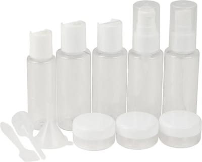 Reisflesjes in etui - 8 stuks - Doorzichtig - Handbagage flesjes set