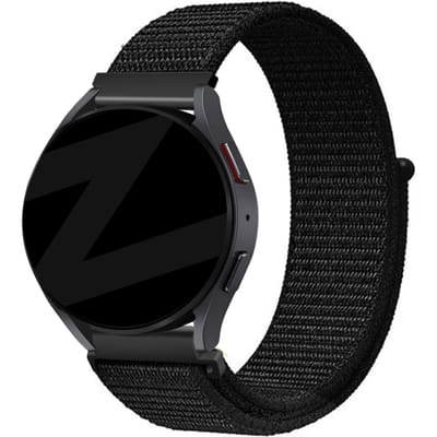 Bandz Nylon Loop Strap (zwart) geschikt voor Garmin Vivoactive 4, Venu 2, Venu 3, Venu 4, Forerunner 255, 265, 570 - 47mm - Comfortabele en duurzame horlogeband