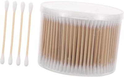 Katoenen Wattenstaafjes - Dubbelzijdige Stokjes - Make-up Aanbrengen - Dubbelzijdig Ontwerp - 500 Stuks - Beige