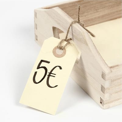 Manilla-labels, afm 3x6 cm, 250 gr, crème, 30 stuk/ 1 doos