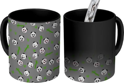 Magische Mok - Foto op Warmte Mokken - Koffiemok - Panda - Bamboe - Design - Magic Mok - Beker - 350 ML - Theemok