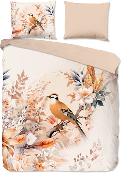 Good Morning dekbedovertrek vogel en bloemen - 2 persoons 200x200/220 cm - Multi - 100% Katoen renforc�