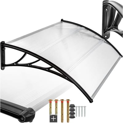 Deur Luifel - Overkapping Voordeur - Droog Buiten - Polycarbonaat Dak - 150 x 93 cm - Transparant