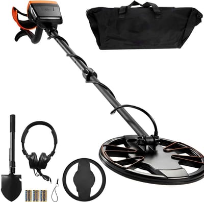 Casa Living Metaaldetector - 10 Inch Waterdichte Zoekspoel - LCD Scherm - 7 Detectiemodi - Verstelbare Steel 105-133 cm - Zwart / Oranje