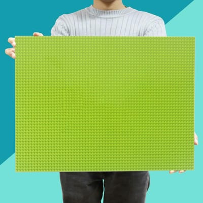 48*64 Stippen Bouwstenen Basisplaat ZELF MAKEN Gemonteerde Basisplaat Muur Compatibel ideaal voor Kinderen met Cadeau Speelgoed lichtgroene kleur