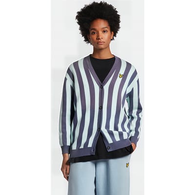 Lyle & Scott Stripe Cardigan W524 Nightshade Blue Taglia: 6 | Cardigan Outlet | Donna | Blu