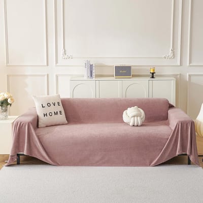 Bankhoes L-vorm - Wasbare Meubelbescherming voor 2-zits Bank - Roze - 180 x 300 cm