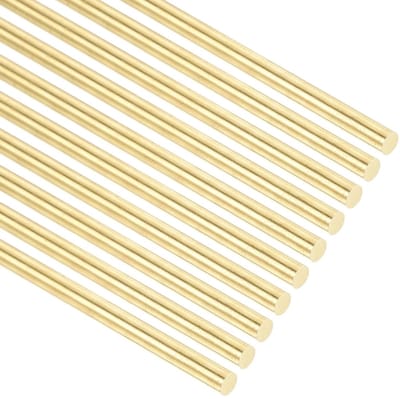 12 Stuks 4mm x 100mm Messing Staven, Ronde Massieve Messing Stangen voor DIY, Lassen en Modelbouw Accessoires