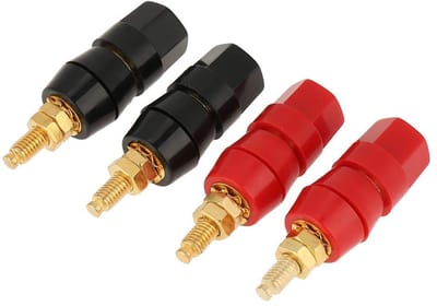 Allecto - Audio Speaker Binding Post - Versterkerconnector - 4 Pcs - Zwart en Rood - Geschikt voor Banaanstekkers - Audio-aansluitingen - Luidsprekers