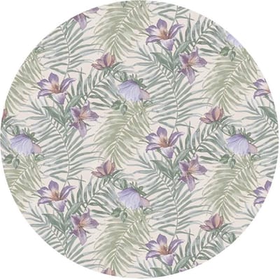 Raved Rond Tafelzeil - 140 cm ø - Bloesem Paars - PVC - Afwasbaar