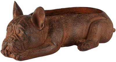 Dekoratief | Bloempot hond liggend, brons, resina, 43x22x15cm | A260707
