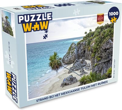 Puzzel Strand bij het Mexicaanse Tulum met ruïnes - Legpuzzel - Puzzel 1000 stukjes volwassenen