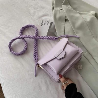 Leren Schoudertas - Crossbody tas - Dagelijks gebruik - Verstelbare riem - 20cm breed - Paars