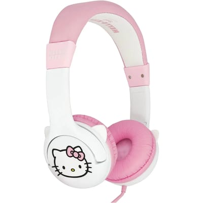 HELLO KITTY MOULDED WHITE/PINK CHILDRENS HEADPHONES