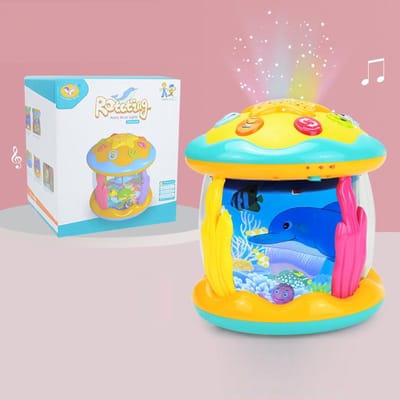 Baby Speelgoed 1 3 Jaar Baby's Oceaan Licht Roterende Projector Muzikaal Speelgoed Montessori Vroeg Leren Sensorisch Speelgoed Ideaal voor Peuters yellow
