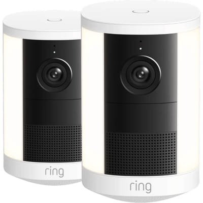 Ring Spotlight Camera 2e Generatie Stekker Wit Duo Pack