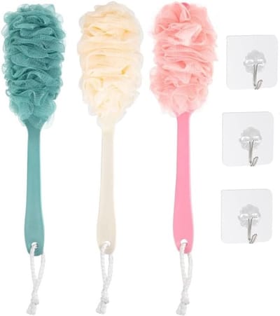 Langwerpige Badborstel Set van 3 Stuks, Peeling Borstels voor Bad en Douche, Ideaal voor Lichaamsverzorging en Rugmassage