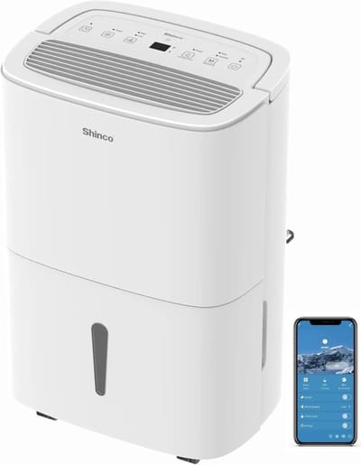 Zerova Luchtontvochtiger met WiFi - Voor 105 m³ - 5L Watertank - Wasdroogfunctie - 24-uurs Timer en Automatische Herstart – Wit