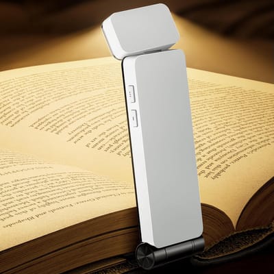 KZQ Boeklamp Oplaadbaar USB C Wit Clip Leeslampje met Traploos Dimmen 3 Kleurtemperaturen 80 Uur Accu voor Bed Studie
