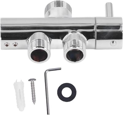 Drieweg doucheafsluiter, G1/2 douchearm, lekvrije T-connector van messing voor badkamerinstallatie en waterbesparing