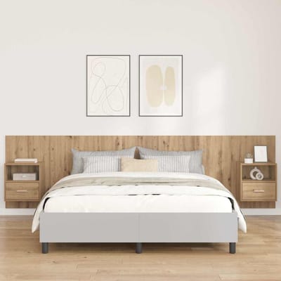 vidaXL - Hoofdeinde - Met - Kast - 3 - st - Artisan - Eiken - Bewerkt - hout