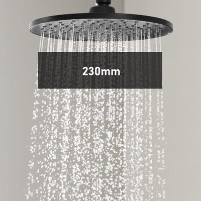 Cecipa Max Regendouchekop - Ø 23 cm - Douchekop - Regendouche - Hoge druk Hoofddouche - Waterbesparende - Roestvrij Staal - Wellness - Spa - Zwart