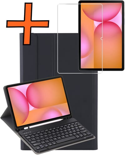 Hoes Geschikt voor Samsung Galaxy Tab S10 FE Hoes Toetsenbord Hoes Case Book Cover Hoesje Met Screenprotector - Hoesje Geschikt voor Samsung Tab S10 FE Keyboard Hoes - Zwart