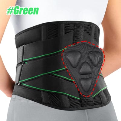 Ceinture lombaire pour soulager les douleurs lombaires Support immédiat pour la sciatique, le disque hernié, la scoliose Hommes Femmes M vert