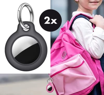 Actie4you® - Sleutelhanger - Beschermende houder met Sleutelhanger - Geschikt voor Apple AirTag - Zwart – 2 Stuks