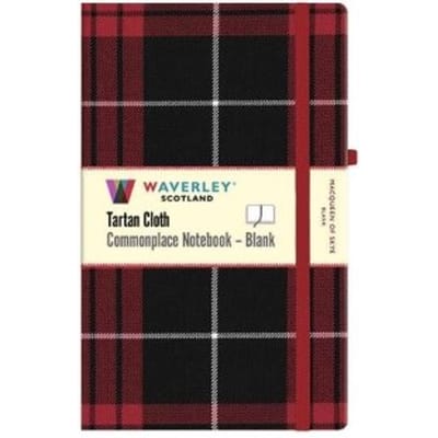 Macqueen Of Skye Tartan Blank Notebook: Large 21cm X 13cm - Waverley Scotland Tartan Cloth - Waverley Scotland
