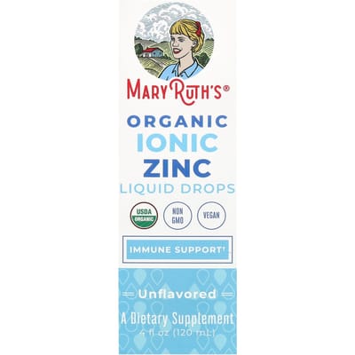 MaryRuth's, Biologische Ionische Zink Vloeibare Druppels, Zonder Smaak, 4 fl oz (120 ml)