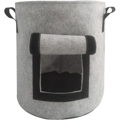 1 ST Vilten Aardappelplantzak Grote Diameter Groenteplant Zaailingzak Niet-geweven Vilten Aardappelteeltemmer D35*H40cm grijs