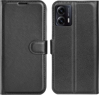 MobyDefend Hoesje - Geschikt voor Motorola Moto G53 - Kunstleren Wallet Book Case (Sluiting Voorkant) - Zwart