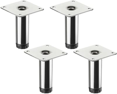 4 SOTECH meubelpoten LIMA Hoogte 80 mm, Ø 25 mm In hoogte verstelbaar 10 mm gepolijst chroom Pronkpoten Sokkelpoten Kastpoten