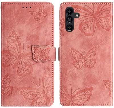 Coverup Hoesje - Geschikt voor Samsung Galaxy A17 Hoesje - Coverup Vlinders Book Case - Roze